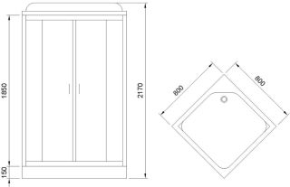 Душевая кабина Royal Bath HP стекло прозрачное 80x80см RB80HP1-T